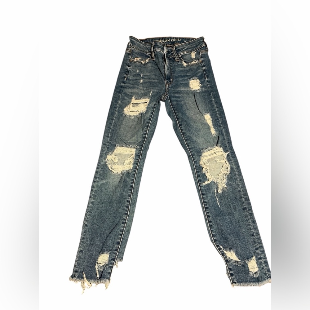 American Eagle Outfitters Blue Distressed Women's Jeans